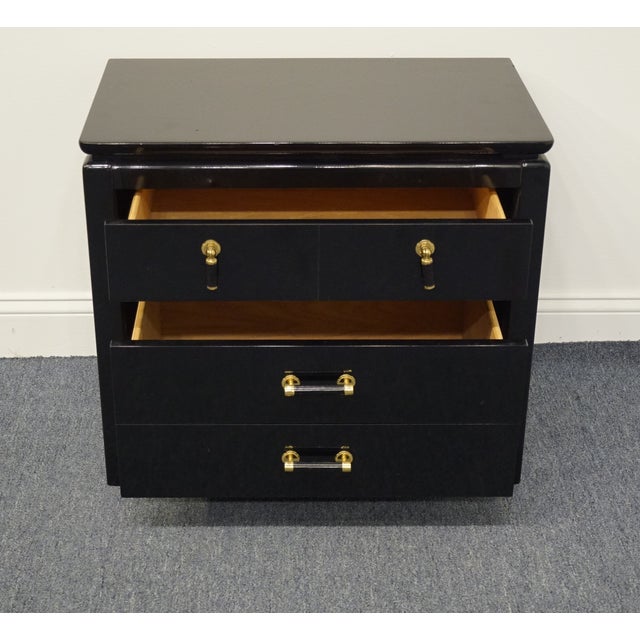 Contemporary Lane Furniture Black Lacquered 26 Nightstand Chairish