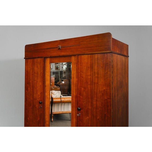 Art Nouveau Wardrobe in Walnut For Sale - Image 18 of 18