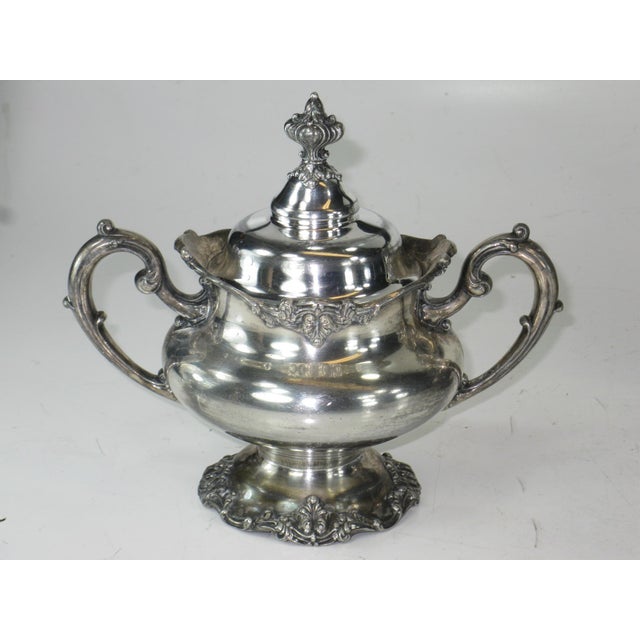 Reed & Barton Antique c. 1906 Reed & Barton Silverplate Tea or Coffee Set - 3-Piece For Sale - Image 4 of 18