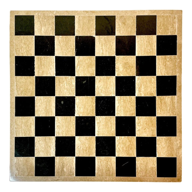 1970s Vintage Hollywood Regency Boho Chic Italian Marble Checkers or Chest Game Board. For Sale