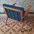 Danish Teak Lounge Chair with Sea Blue-Green Fabric, 1960s For Sale - Image 9 of 11