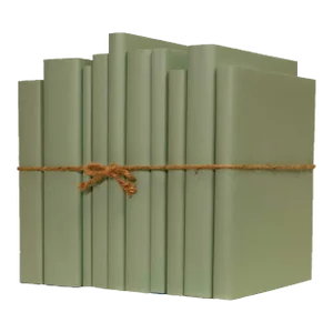 Decorative Books - Spanish Moss Oversized Paper Wrapped Book Bundle - 1 Foot of Green Books