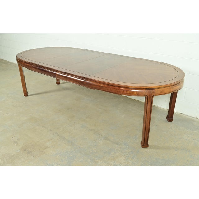 Thomasville Mid-Century Hollywood Regency Chinoiserie Walnut Extension Dining Table, Circa 1970s For Sale - Image 12 of 12