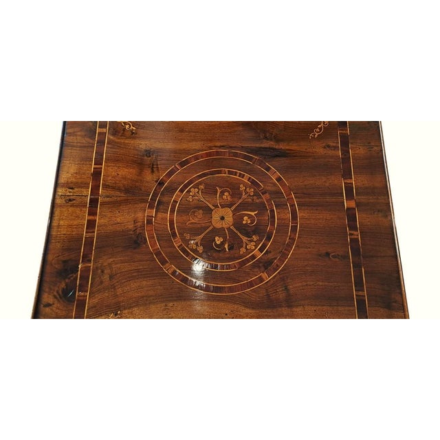 Brown Square Inlaid Table, 1900s For Sale - Image 8 of 10