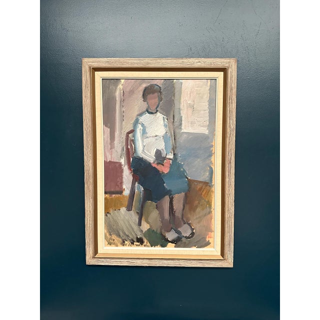 Gösta Stawåsen, Seated Woman, 1950s, Oil on Canvas, Framed For Sale - Image 15 of 15