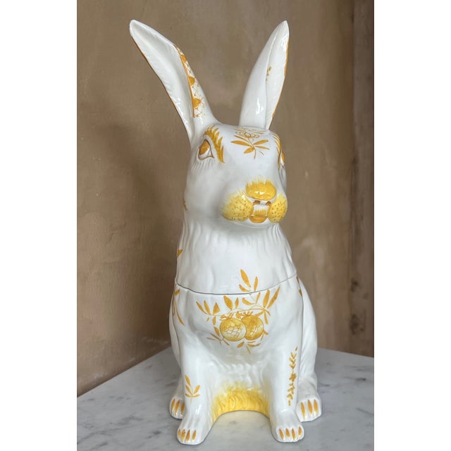 Italian Ceramic Bunny Rabbit Cookie Jar For Sale - Image 12 of 15