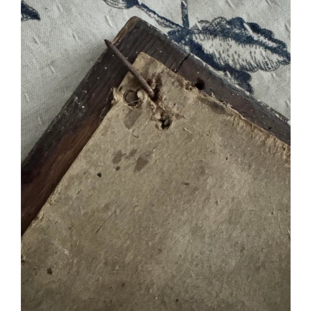 1870s Antique Oak Beveled Wall Mirror — Original Glass & Backing, Substantial Weight For Sale - Image 4 of 5