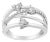 .925 Sterling Silver 1/5 Cttw Miracle-Set Diamond Heart Cross-Over Bypass Ring (I-J Color, I2-I3 Clarity) - Size 6 For Sale