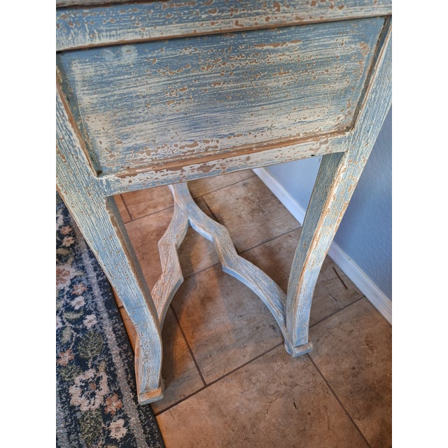 Antique White Vintage French Country Carved Pine Curio Cabinet & China Hutch For Sale - Image 8 of 10