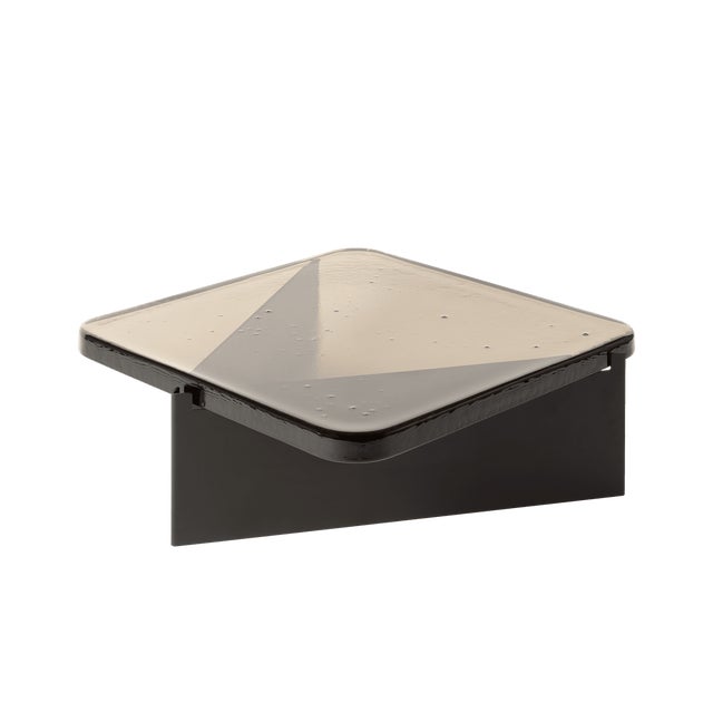 Black Alwa Square One Super Big Side Table with Smoky Grey Top and Black Base by Sebastian Herkner for Pulpo For Sale - Image 8 of 8