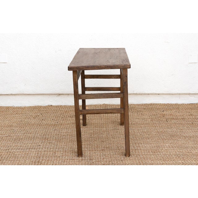 Brown Reconstructed Rustic Warm Walnut Finish Console For Sale - Image 8 of 10