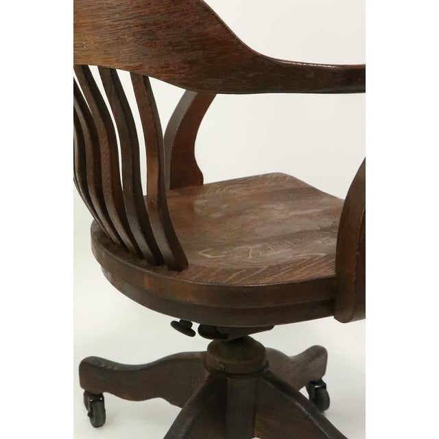 Bank of England Yale Library Swivel Desk Chair Attributed to Gunlocke