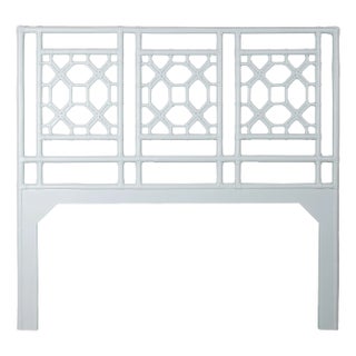 Lattice Back Headboard Double, Light Blue For Sale