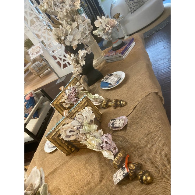 Shell-Encrusted Decorative Wall Brackets - Pair For Sale - Image 10 of 11