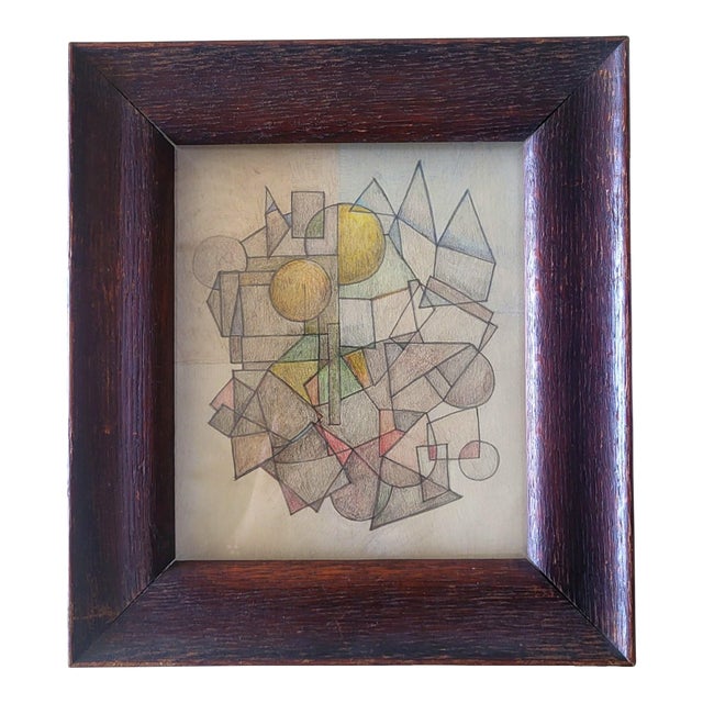 Abstract Geometric Drawing by New York City Artist Lynn Christian. Title: Untitled #9-7. 2019 For Sale