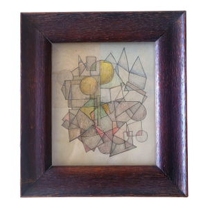 Abstract Geometric Drawing by New York City Artist Lynn Christian. Title: Untitled #9-7. 2019