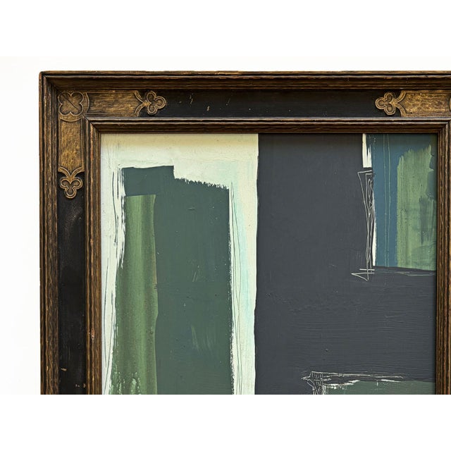 “Natures Harmony" Abstract Art in Antique Frame, Transitional Living Room Art by JTS For Sale - Image 4 of 10