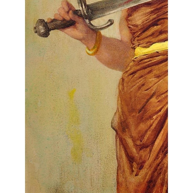 Brown Charles Bellay, Salome with Bloodied Sword, 1860s, Watercolor on Paper, Framed For Sale - Image 8 of 18