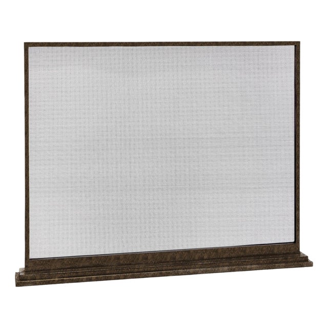 Gold Rubbed Black August Fireplace Screen Iron For Sale