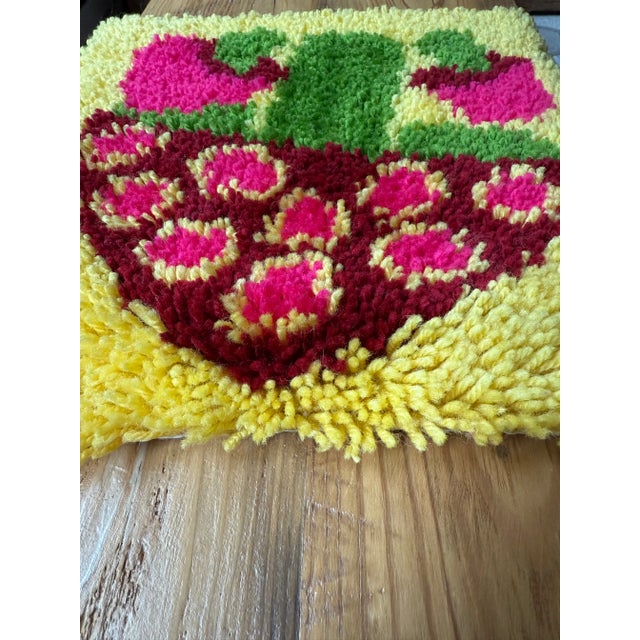 Vintage Mushroom Latchhook Textile Wall Art For Sale - Image 4 of 7