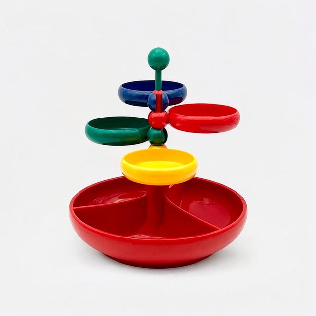 1970s Side Table in Vibrant Multicolor Plastic from Emsa, West Germany, 1970s For Sale - Image 5 of 10