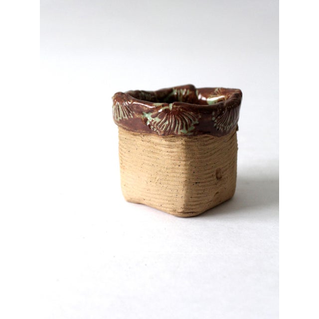 Vintage Studio Pottery Slab Vase For Sale - Image 4 of 11