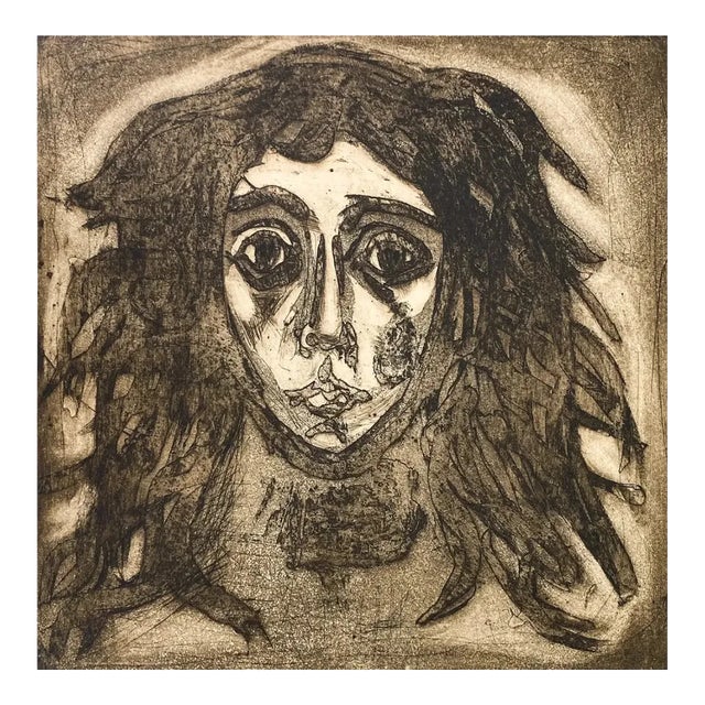 1963 Irving Amen Mask of Medusa Etching For Sale