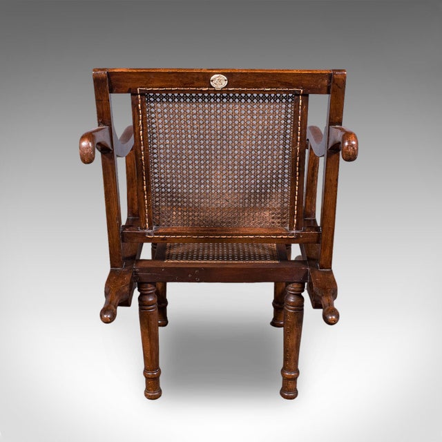 Late 19th Century Antique Ladies Colonial Veranda Chair, English, Beech, Carrying Seat, Victorian For Sale - Image 5 of 12