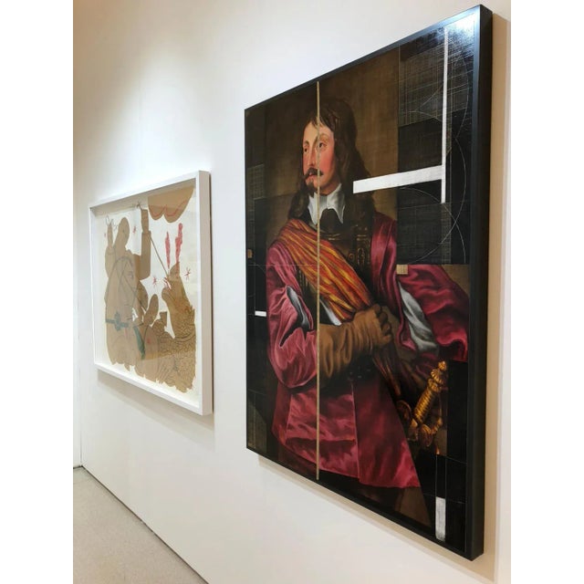 Early 21st Century Sir John Mennes, Aristocratic Portrait with a Modern Approach, Oil on Metal, 2014 For Sale - Image 5 of 8