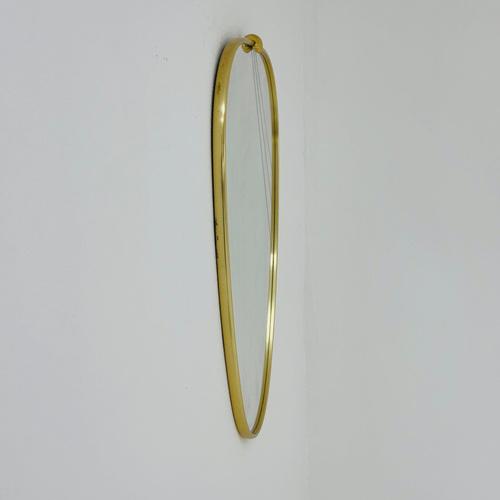 Metal Mid-Century German Asymmetric Brass Mirror, 1960s For Sale - Image 7 of 11
