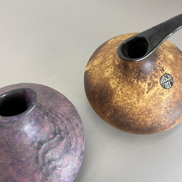 Pottery Vases 313 attributed to Kurt Tschörner Ruscha, Germany, 1970s, Set of 2 For Sale - Image 12 of 18