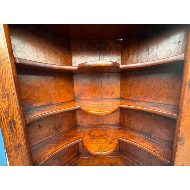 Antique Colonial Wormwood Pine Corner Cabinet Circa Early 1800's For Sale - Image 12 of 12