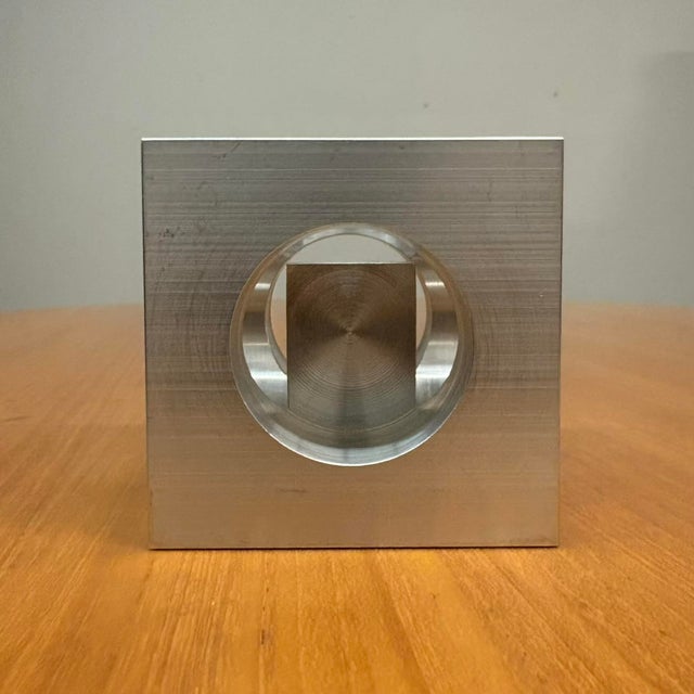 Modern 1997 Wall-Mounted Precision Aluminum Cube Sculpture For Sale - Image 3 of 17