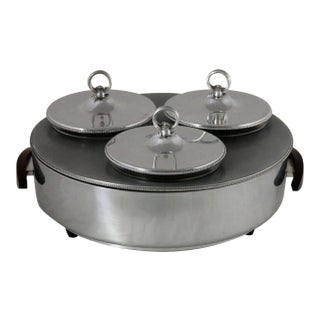 Mid 20th Century Mid Century Modern Triple Buffet Food Warmer and Server Electric by Buenilum For Sale