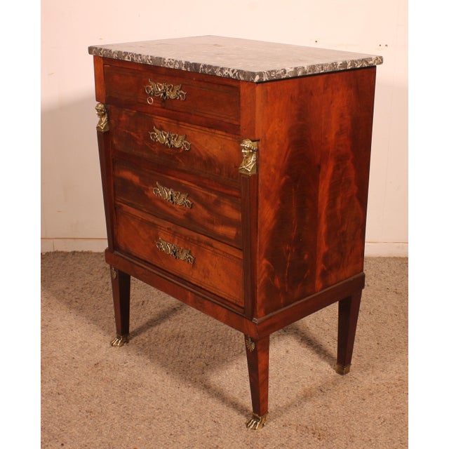 Small Empire Style Commode in Mahogany For Sale - Image 3 of 12