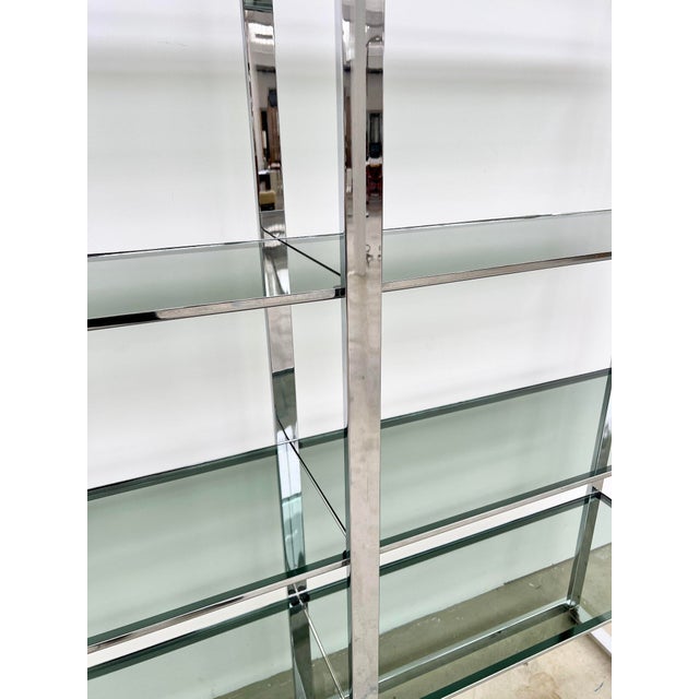 Italian Chrome and Smoked Glass Bookcase, 1970s For Sale - Image 3 of 16