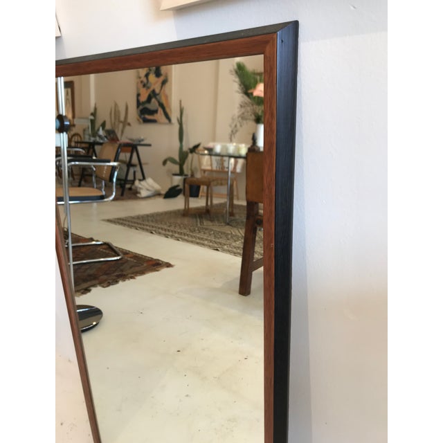 Vintage MidCentury Black Wood Mirror Chairish