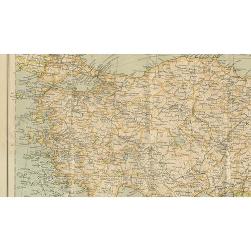 Philips Imperial Map of Turkey with Syria and Iraq and Transcaucasia, 1920s For Sale - Image 11 of 13