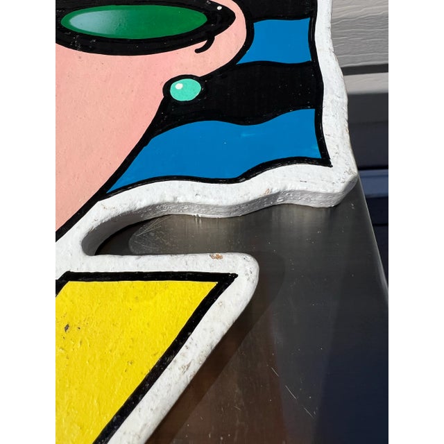 Wood 1980 Couple Face Wood Art Pieces - a Pair For Sale - Image 7 of 9