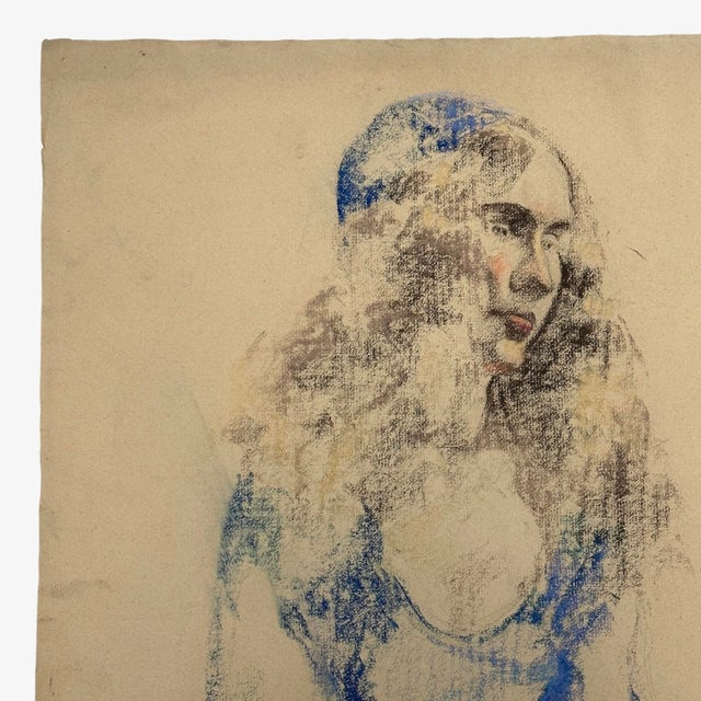 Antique Expressionist Figurative Portrait by Eleanor Beatrice Acker, Signed (1931, Pastel on Wove Paper). Signed and dated...