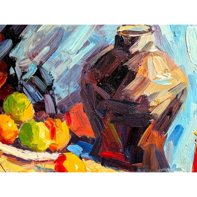 1950s Signed "Clementine Mid-Century Modern Impressionist Still Life Oil Paintings - A Pair For Sale - Image 4 of 13