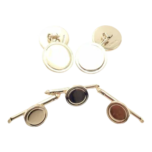 Tiffany & Co. 14k Yellow Gold Mens Cufflinks Tuxedo Buttons Full Set - 3 Pieces