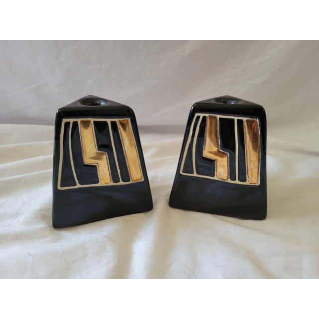 Vintage Harris Potteries Modernist Ceramic Candleholders- a Pair For Sale - Image 10 of 10