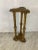 Lovely dark gold pedestal, made of wood and nicely detailed, this piece is perfect to highlight a favorite sculpture or bust.