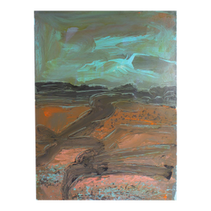1980s Acrylic on Paper Landscape Painting by Harry Hilson