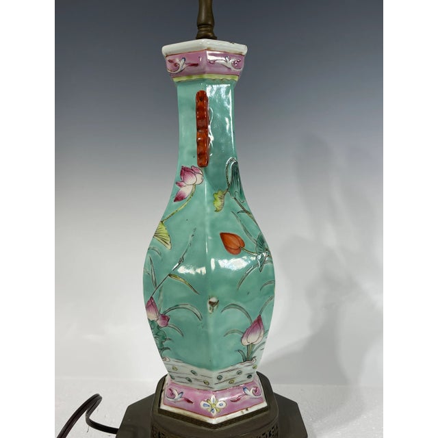 Antique Chinese Light Green Porcelain Lamp For Sale In Boston - Image 6 of 9