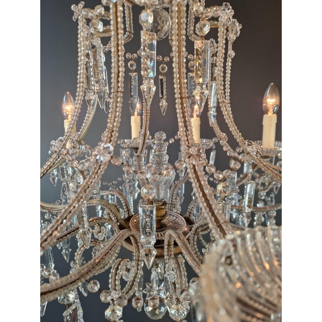 Antique French Crystal Chandelier Directoire Style Louis XVI Influence - Restored For Sale - Image 10 of 12