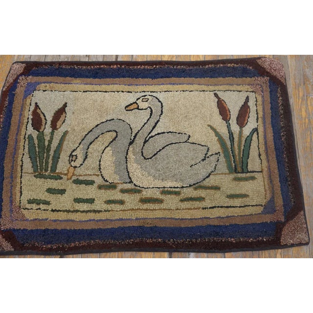 Mid 20th Century Pictorial American Hooked Rug ( 2'4" x 3'7" - 72 x 110 ) General Rug Type: North & South American...