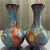 Mid 20th Century Pair of Vintage Turquoise Cloisonné Enamel Dragon & Phoenix Vases For Sale - Image 5 of 6