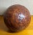 Vintage Large Basket Weave Leather Clad Wood Decor Ball Sphere Orb. The sphere has a significant weight (approx. 9.5 lbs.)...